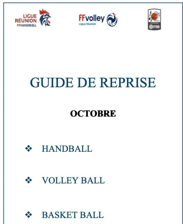 guide reprise sports collectifs ligue volley réunion