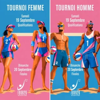 FINALES RÉGIONALES BEACH-VOLLEY 2026
Les 19 & 20 septembre, les titres de Champions de La Réunion seront en jeu à l’occasion des Finales Régionales de Beach-Volley.
5 catégories au programme :
● Seniors Hommes
● Seniors Femmes
● U18 Garçons
● U18 Filles
● U13 Mixte
Pour les catégories jeunes, la compétition se déroulera le 19 et/ou le 20 septembre, selon le nombre d’équipes inscrites.📩 Les inscriptions sont ouvertes : Outdoorlrvb@outlook.fr
La participation est entièrement gratuite.
Licence Beach-Volley obligatoire.Vous souhaitez participer mais vous n’êtes pas encore licencié(e) ?
Rapprochez-vous dès maintenant de votre club pour prendre votre licence Beach-Volley et pouvoir participer aux Finales Régionales.
Deux jours de compétition, cinq catégories et cinq titres de Champions de La Réunion à aller chercher. 🏆