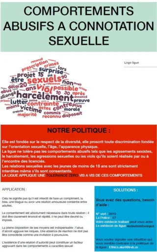 🛡️ PROTECTION DES LICENCIÉS : LA LRVB RAPPELLE SES ENGAGEMENTSLe bien-être et la sécurité de toutes celles et ceux qui pratiquent le volley-ball à La Réunion, en particulier des plus jeunes, sont une priorité constante pour notre Ligue.Dans un contexte où la vigilance autour de la protection des mineurs dans le sport est plus que jamais d'actualité, nous souhaitons rappeler notre politique et les outils mis à votre disposition.📋 Notre position est claire : la LRVB applique une tolérance zéro face à tout comportement abusif à connotation sexuelle — agissements sexistes, harcèlement, agressions. Toute relation sexuelle avec un mineur de moins de 18 ans est strictement interdite, y compris en cas de consentement apparent.✉️ Un dispositif d'alerte est ouvert en permanence, à destination des licenciés, parents, encadrants et bénévoles. Que vous soyez témoin ou concerné(e) directement, vous pouvez signaler toute situation en toute confidentialité :
ethics.alert@lrvb.re
Toute personne qui alerte de bonne foi est protégée : confidentialité de la démarche et absence de représailles.🤝 Besoin d'écoute ou de conseil ?N° vert : 3919
Urgence : 17
Votre médecin traitant, ou le médecin de la ligueLa LRVB reste pleinement mobilisée pour que le volley-ball réunionnais demeure un espace sûr, respectueux et bienveillant pour toutes et tous.